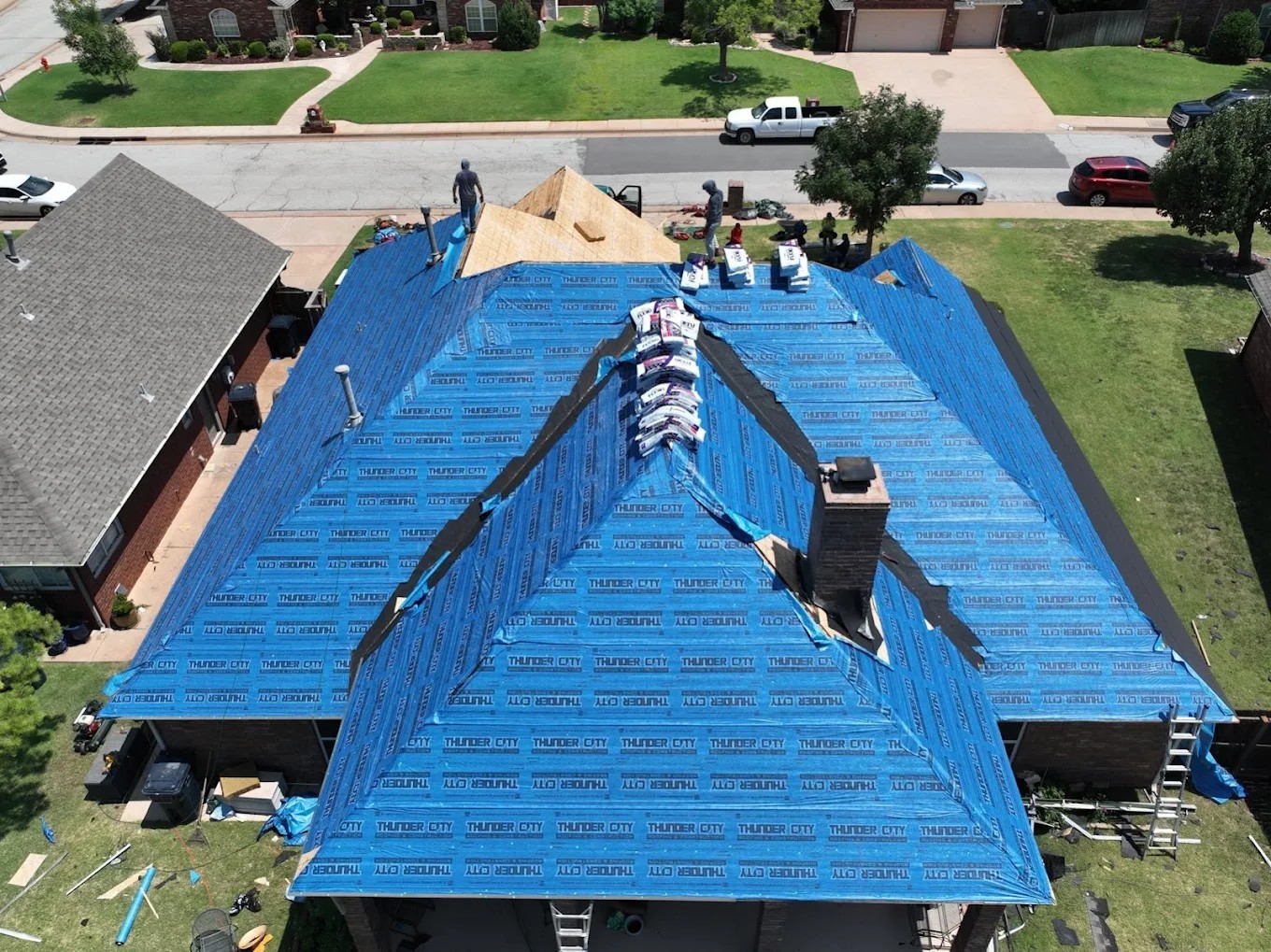 Storm damage roof okc inspection by Thunder City Roofing in Coffee Creek neighborhood